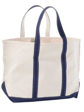 Set of four, LL Bean Boat and Tote, Navy Large Regular Handles Open Top
